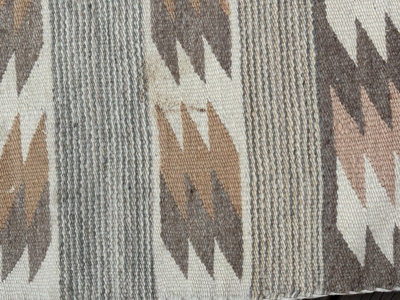 Vintage Navajo Rug Serrated Diamond Wool Weaving 37.5" x 25.25" Southwest Decor gallery