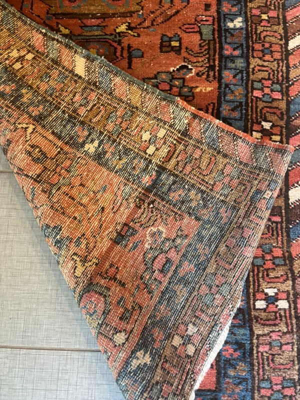 ANTIQUE. HAND MADE . . . RUNNER. BEAITIFUL COLOR. th19. 11x3 gallery