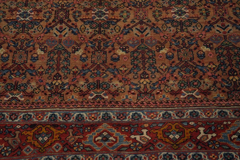 Antique Vegetable Dye Palace Size Rug Hand-knotted Rust Wool Carpet 8x17 gallery