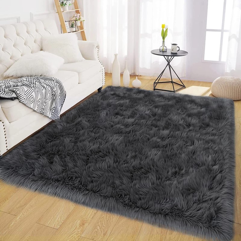 Latepis 5x8 Dark Grey Area Rug for Sofa Floor Bedroom Rugs Living Room Rugs F... gallery