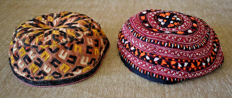 Fabulous Antique Rare Tribal Hat 7'' x 7'' Collector's Piece Hat Silk Embroidery gallery