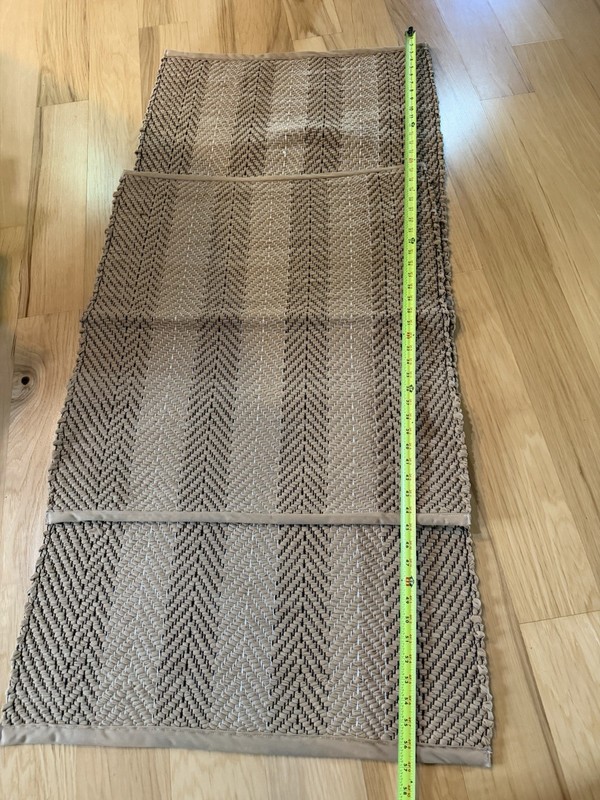 AMISH HAND LOOMED RAG TABLE RUNNER RUG SET 2 Tan No Fringe Farmhouse gallery