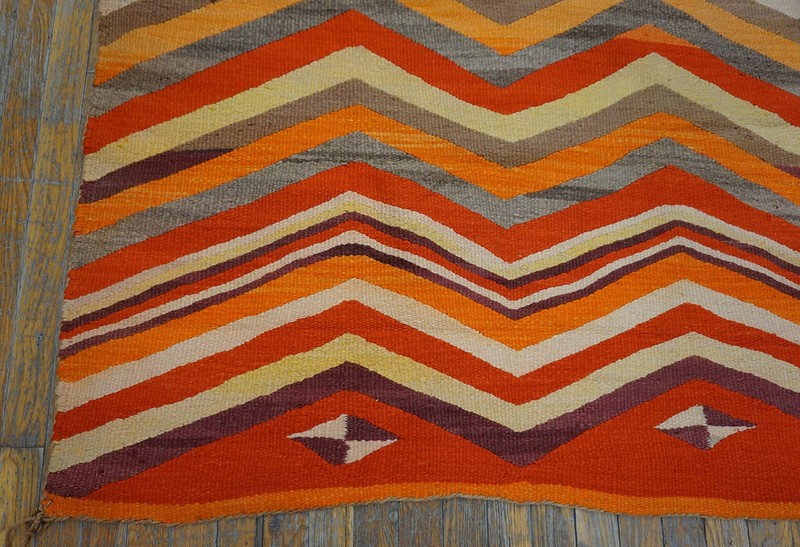 5'x7' Bright Color Chevron Design Antique 1880s Native American Navajo Rug gallery