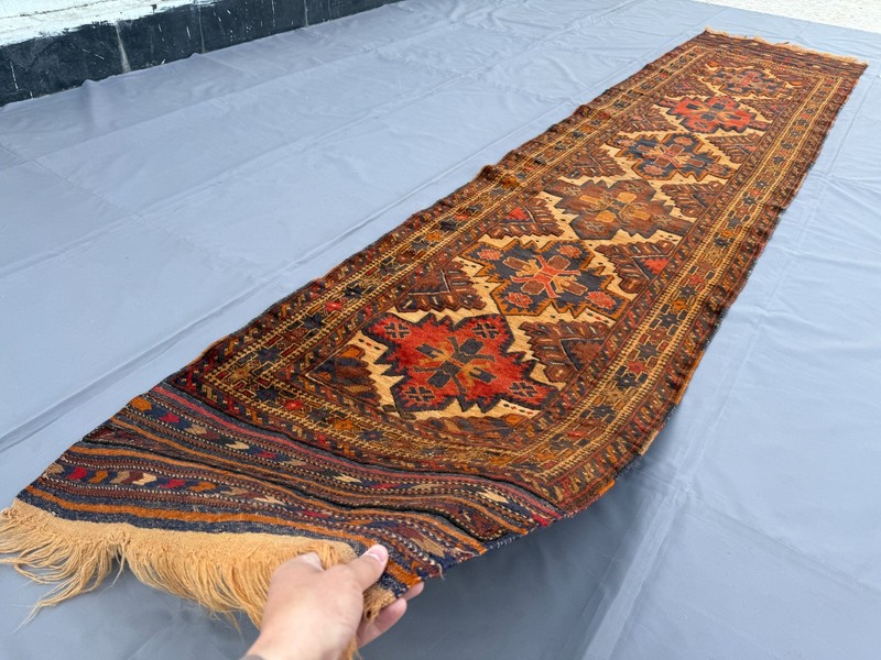 Antique Afghan Baluchi Runner Rug 3x11 Hand Knotted Persian Style Hallway Carpet gallery