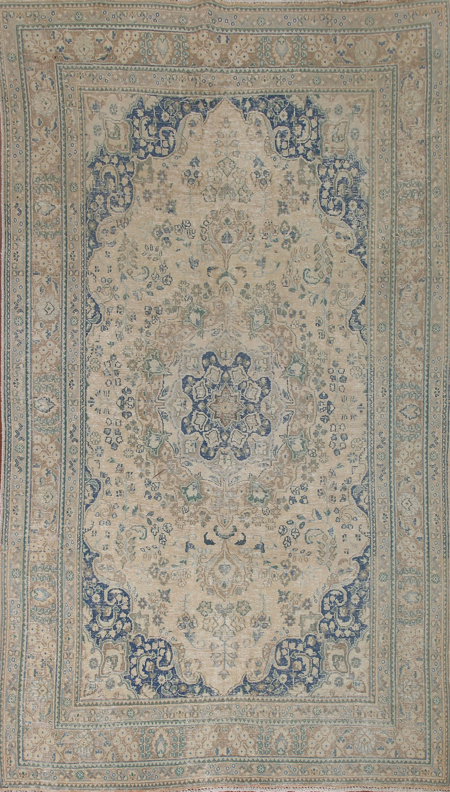 Handmade Beige Wool Carpet Traditional Oriental Distressed Area Rug 6x10 Ft gallery