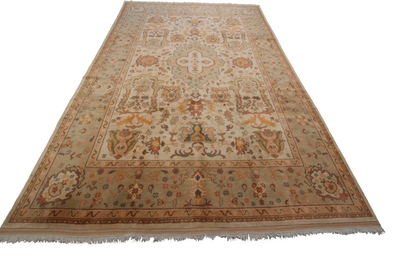9x12 Vintage Authentic Antique Turkish Oushak Rug Arts & Crafts 269cmx350cm gallery
