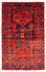 Vintage 4’2″ x 6’7″ Traditional Hand Knotted Vegetable Dye Wool Area Rug