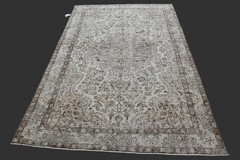 Vintage Turkish Oushak Rug, Beige 5×8 ft, Handmade Wool, Bohemian Anatolian