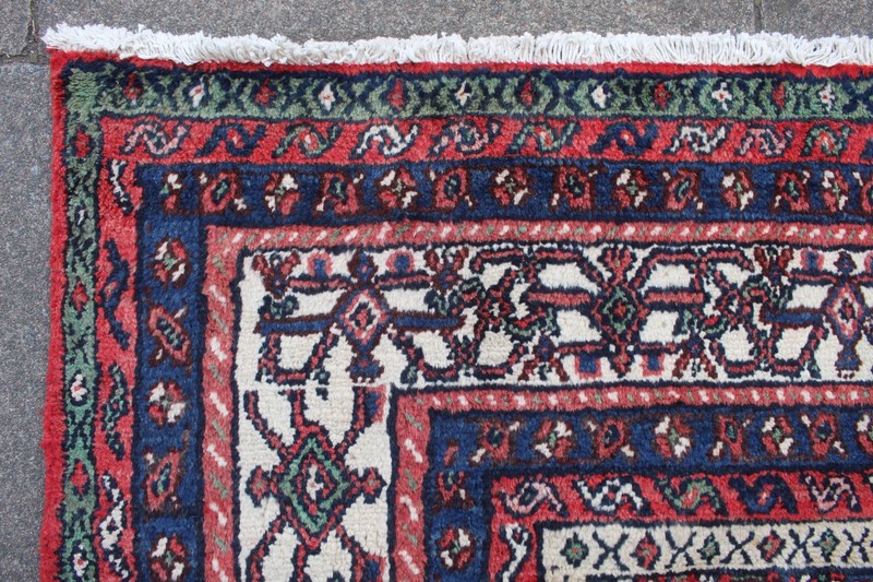 Vintage Hand Made Traditional Oriental Wool Red Blue Large Carpet 343x254cm gallery