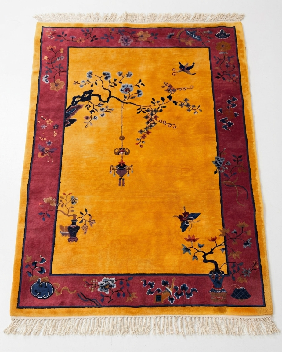Handmade Chinese Art Deco Rug Wool Oriental Area Rug Vintage Luxury gallery