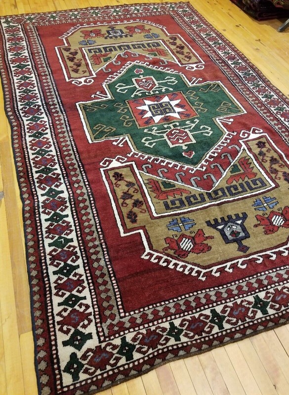 Antique Cr1900-1939's Wool Pile Natural Color Nagorno-Karabahk Area Rug 6x9ft gallery