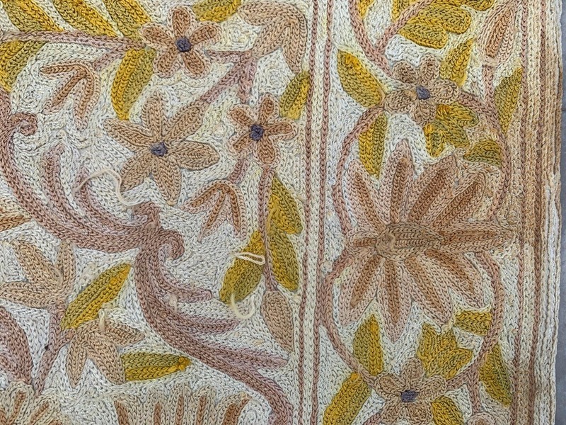 Vintage Aubusson Rug: Hand-woven Chain Stitch Carpet, Home Decor 2x4 ft gallery