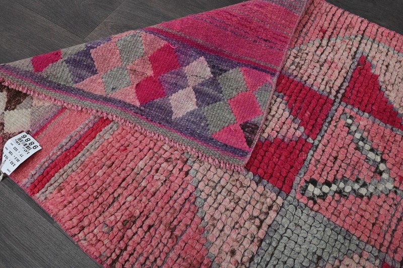Vintage Turkish Runner Rug 2x10ft PINK Handmade Anatolian Oushak Hallway Wool gallery