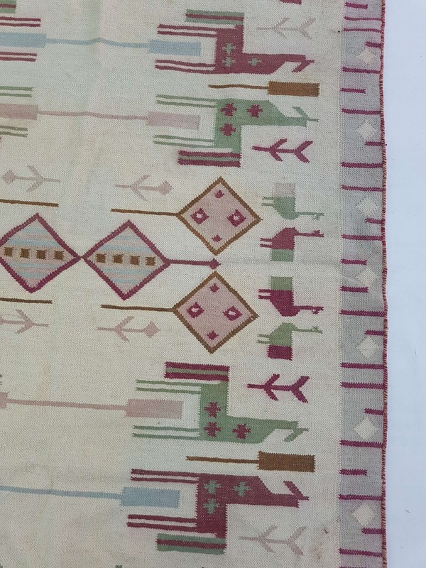 Vintage Handmade Traditional Geometric Brown Beige Kilim Rug Carpet 166x125cm gallery