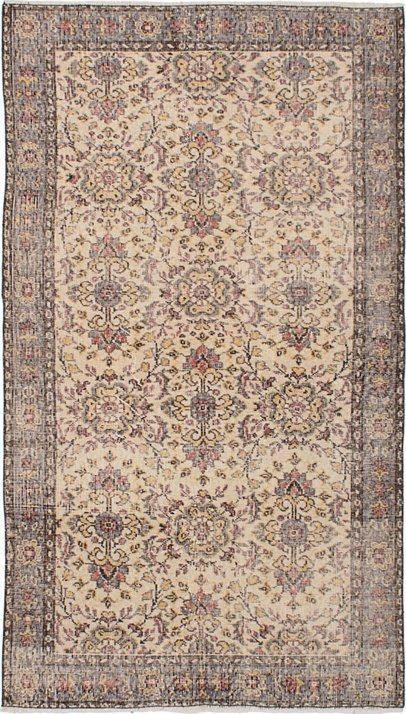 Vintage 3'10" x 6'8" Traditional Hand Knotted Vegetable Dye Wool Area Rug