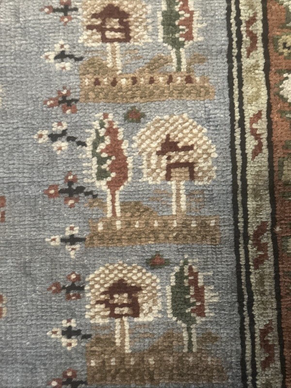 Authentic Hand Knotted Vintage indo Wool Area Rug 4.11 x 2.10 gallery