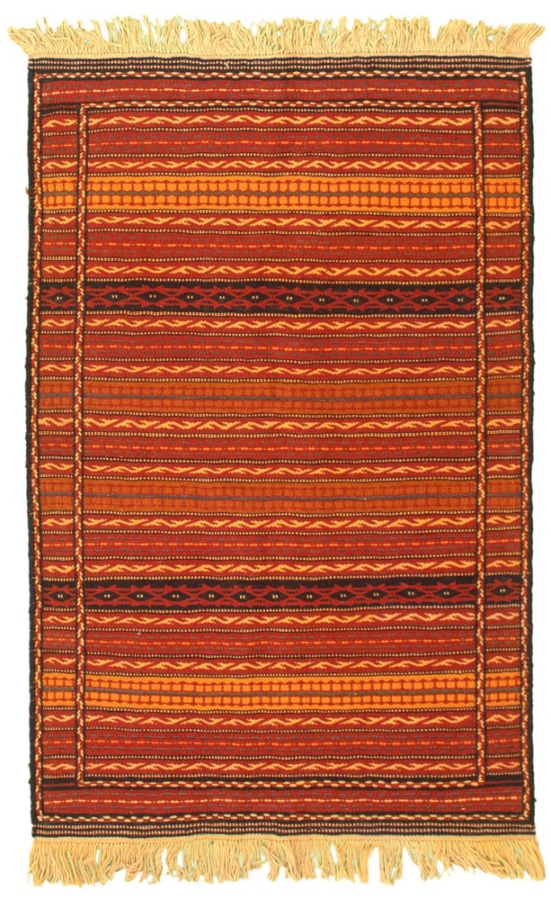 Vintage Hand Woven Area Rug 3'3" x 5'1" Traditional Wool Oriental Carpet