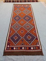 5’3×12’8 Ft Vintage Afghan Baluchi Geometric Kilim Triba Wool Runner Rug