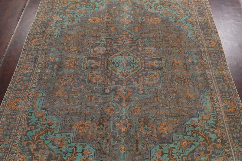 Over-Dyed Handmade Wool Tebriz Area Rug 10x12 Traditional Handmade Carpet gallery