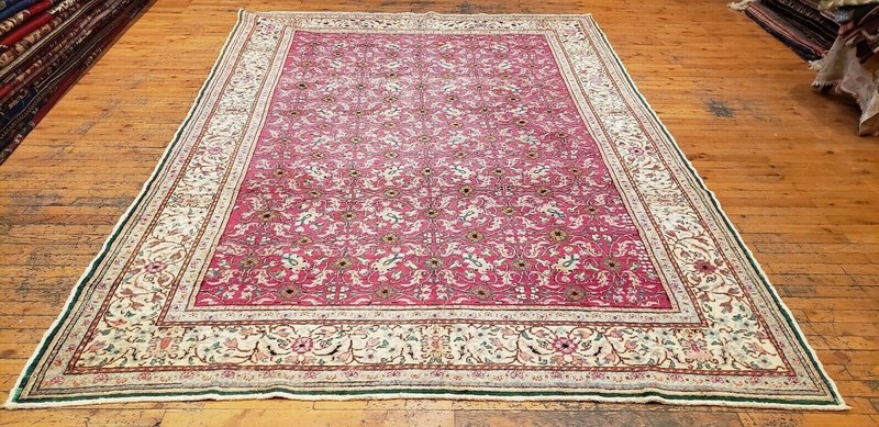 7x10ft Pomegranate Red Area Rug| Living Room Rug |Cr1920-1939s Antique Wool Pile gallery