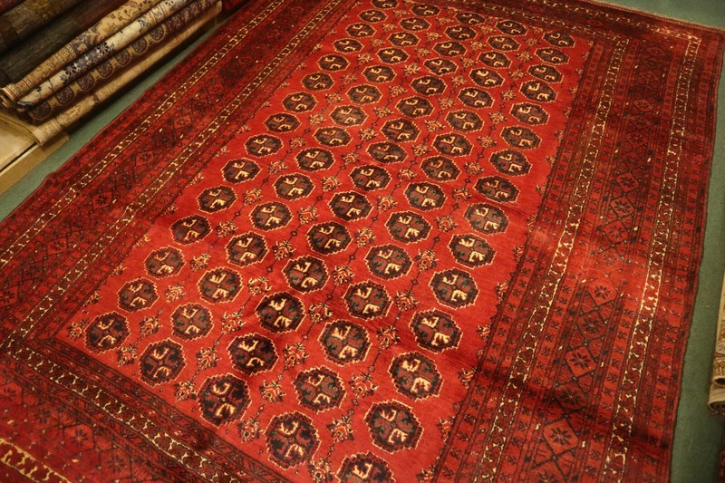 7 X 9 FT COLLECTORS' PIECE Vintage Stunning Geometric Morey Buhara Turkoman Rug gallery
