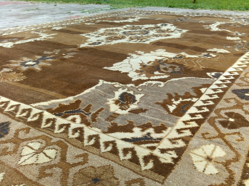 Vintage 1950-1960's Wool Pile Ushak Rug 6' x 9' gallery