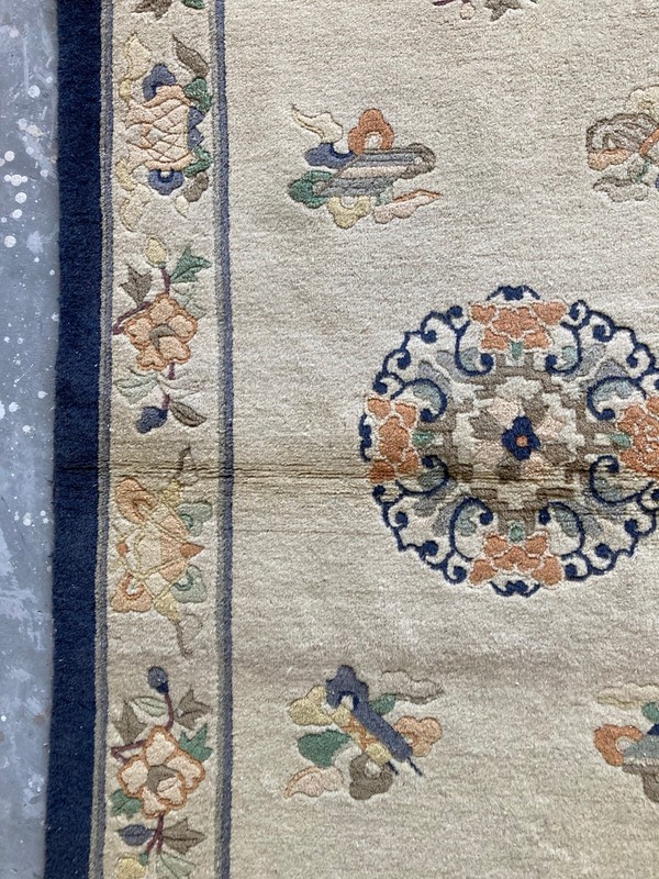 Vintage Chines Peking Handmade Floral Multicolor Wool Rug Carpet 180x92 cm gallery
