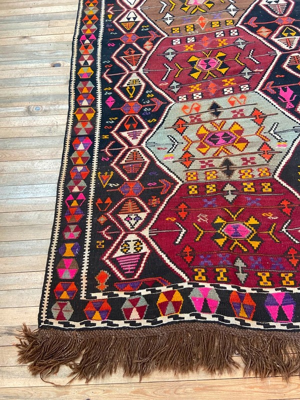 Vintage Kars Kilim 4x11 Large Runner Wool Natural Root Dye Turkish Flatweave Rug gallery