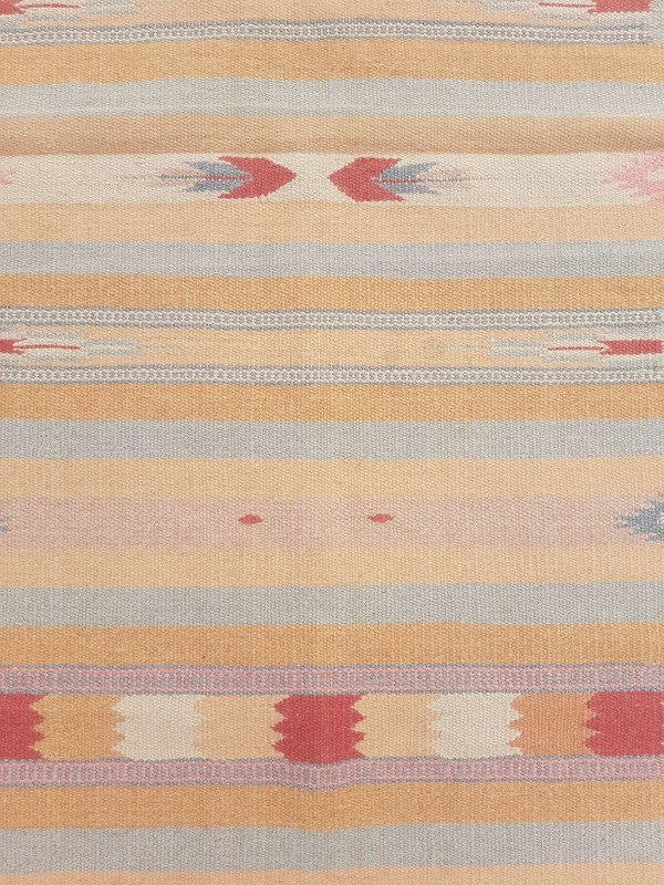 Vintage Handmade Traditional Geometric Beige Kilim Floor Rug Carpet 132x66cm gallery