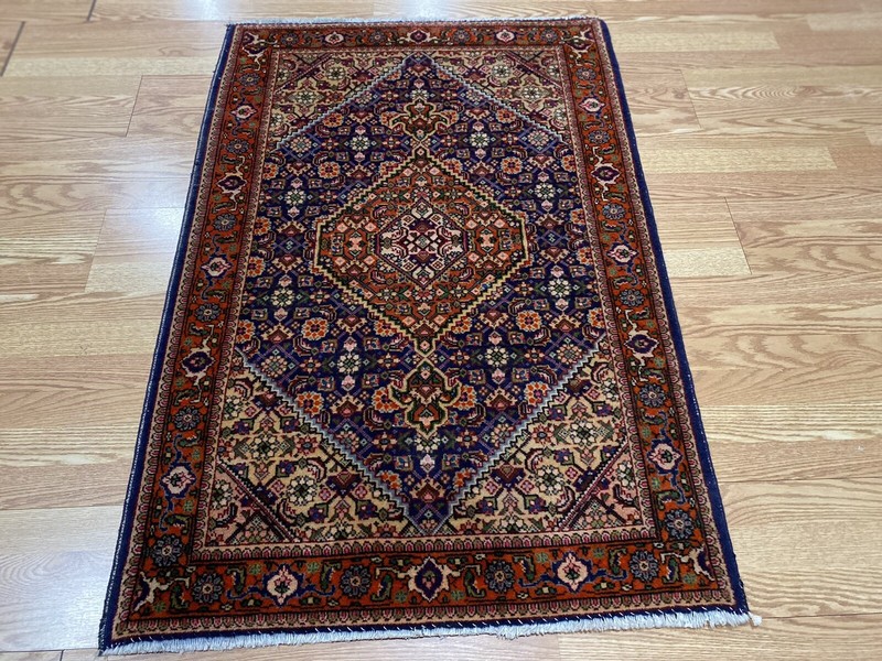 Red Navy Blue Ivory Caucasian Mahi Hand Knotted Wool Oriental Area Rug 3’x4’7” gallery