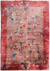 9×12 Rare Antique Art Deco Chinese Handmade Rug Tree of Life 267x 346cm c.1920
