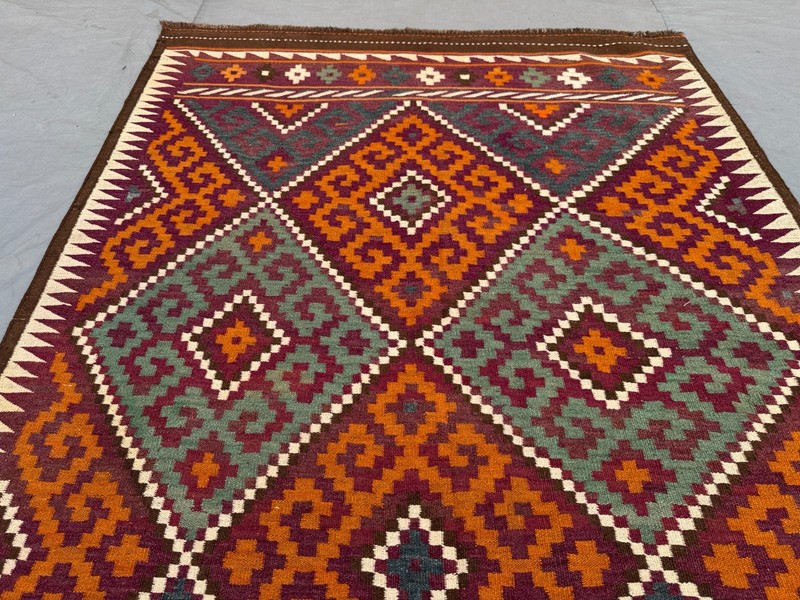 5'3x12'8 Ft Vintage Afghan Baluchi Geometric Kilim Triba Wool Runner Rug gallery
