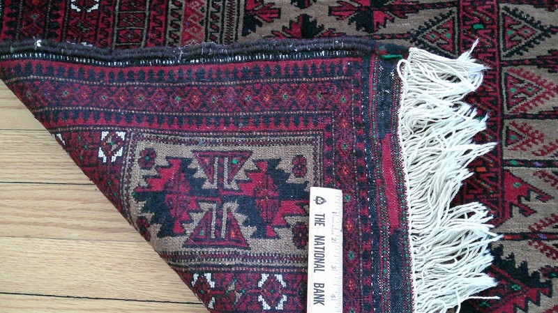 41" X 64" Vintage Handmade Tribal Wool Rug Balouch Afghan Rug Red Black, gallery