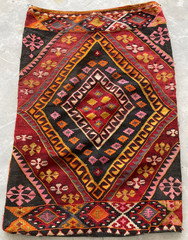 Vintage Traditional Handmade Beautiful Turkish Kilim Floor Rug Carpet 113×80 cm