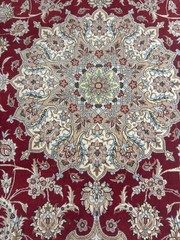 5×8. WOOL AND SILK. WITH SIGNATURE. RUG. CARPET . HAND MADE ISFA.HAN