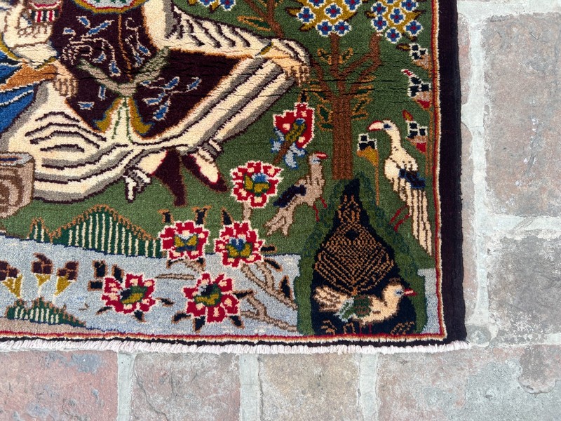 1.10x3.5 Afghan Handmade Pictorial Tribal Wool Rug Area Carpet Wall Hanging Art gallery