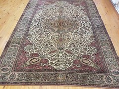 Beautiful Cr1920-1939s Antique Wool Pile Multi-Color Hereke Rug 7’x 9’8”