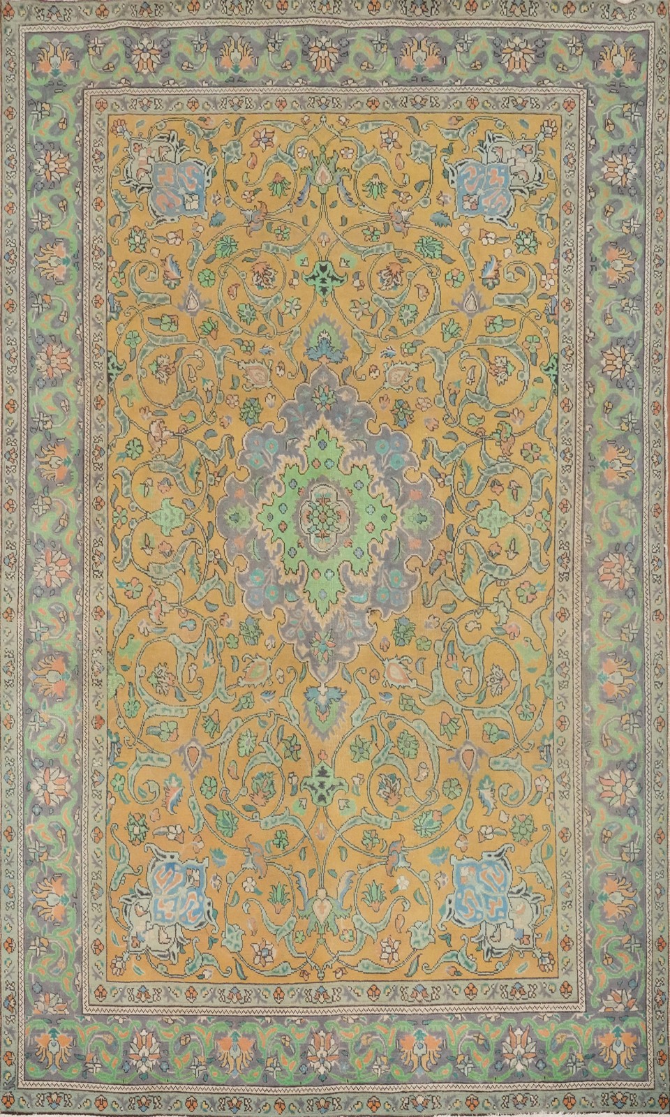 Vintage Wool Traditional Orange Area Rug 7x10 ft Hand-knotted Floral Carpet gallery