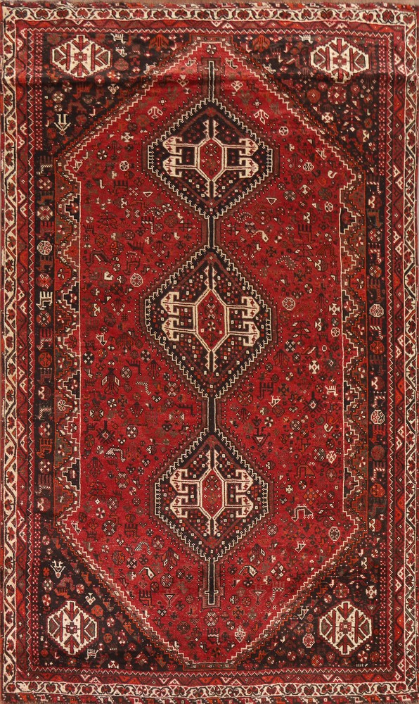 Hand-Knotted Tribal Red Area Rug 7x10 Ft Traditional Wool Living Room Rug