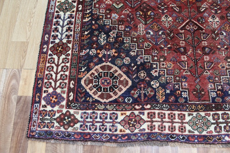 ANTIQUE HAND KNOTTED QASHQAI WOOL RUG NOMAD RUG ORIENTAL TRIBAL RUG 245 X 158 CM gallery