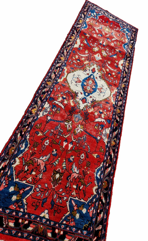 3'9"x12'9" ANTIQUE HAND KNOTTED CAUCASIAN MALAYER TRIBAL WOOL RUG RUNNER gallery