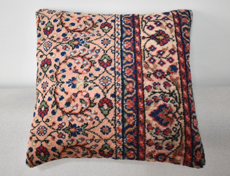 Turkish Pillow Cover Sofa Rug 16'' x 16'' Made of Antique Cushion Cover Carpet gallery