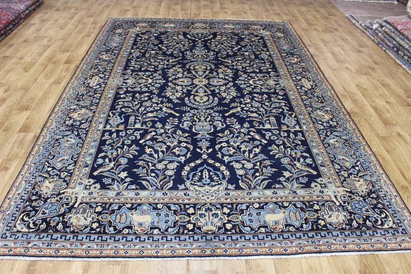 ANTIQUE KESHANN CARPET, PARADISE GARDEN, BIRDS & ANIMALS 310 X 215 CM gallery