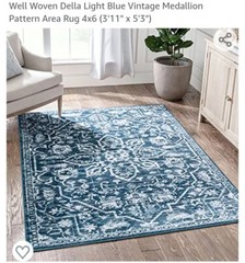 vintage medallion area rug 4×6, 0.4 pile height, light weight and easy to clean