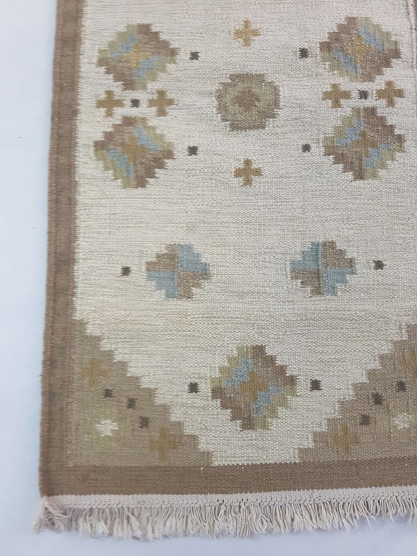 Vintage Handmade Traditional Geometric Brown Beige Kilim Rug Carpet 151x81cm gallery