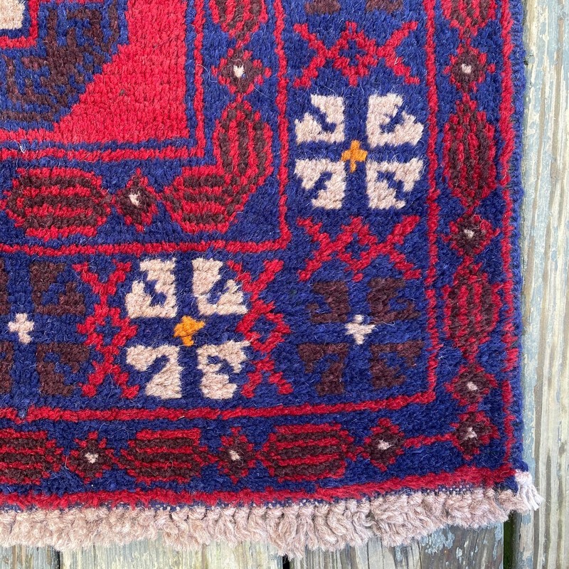 Handmade Red Afghan Accent Rug, Geometric & Tribal Design, 100% Camel Hair, 4x7 gallery
