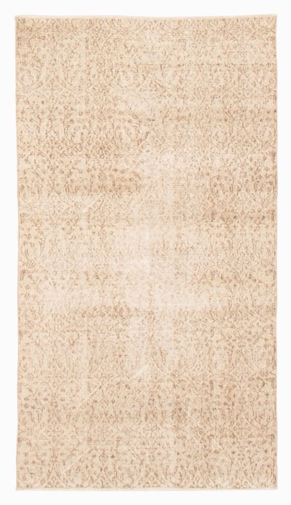 Vintage Cream Traditional 3'7" x 6'6" Hand-Knotted Oriental Wool Area Rug