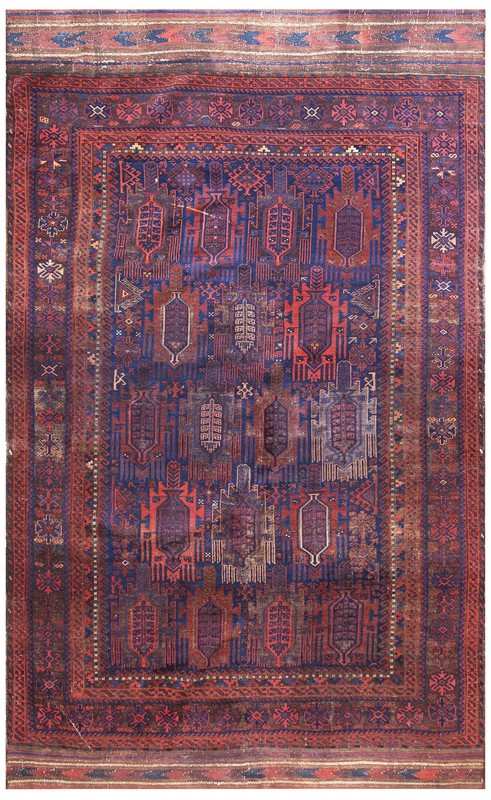 Blue Tribal Antique Late 19th Century Afghan tribal Rug gallery