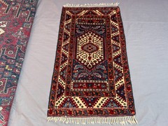 2’7×4’6 Ft Vintage Caucasian Rug Wool Geometric Red Tribal Accent Rug
