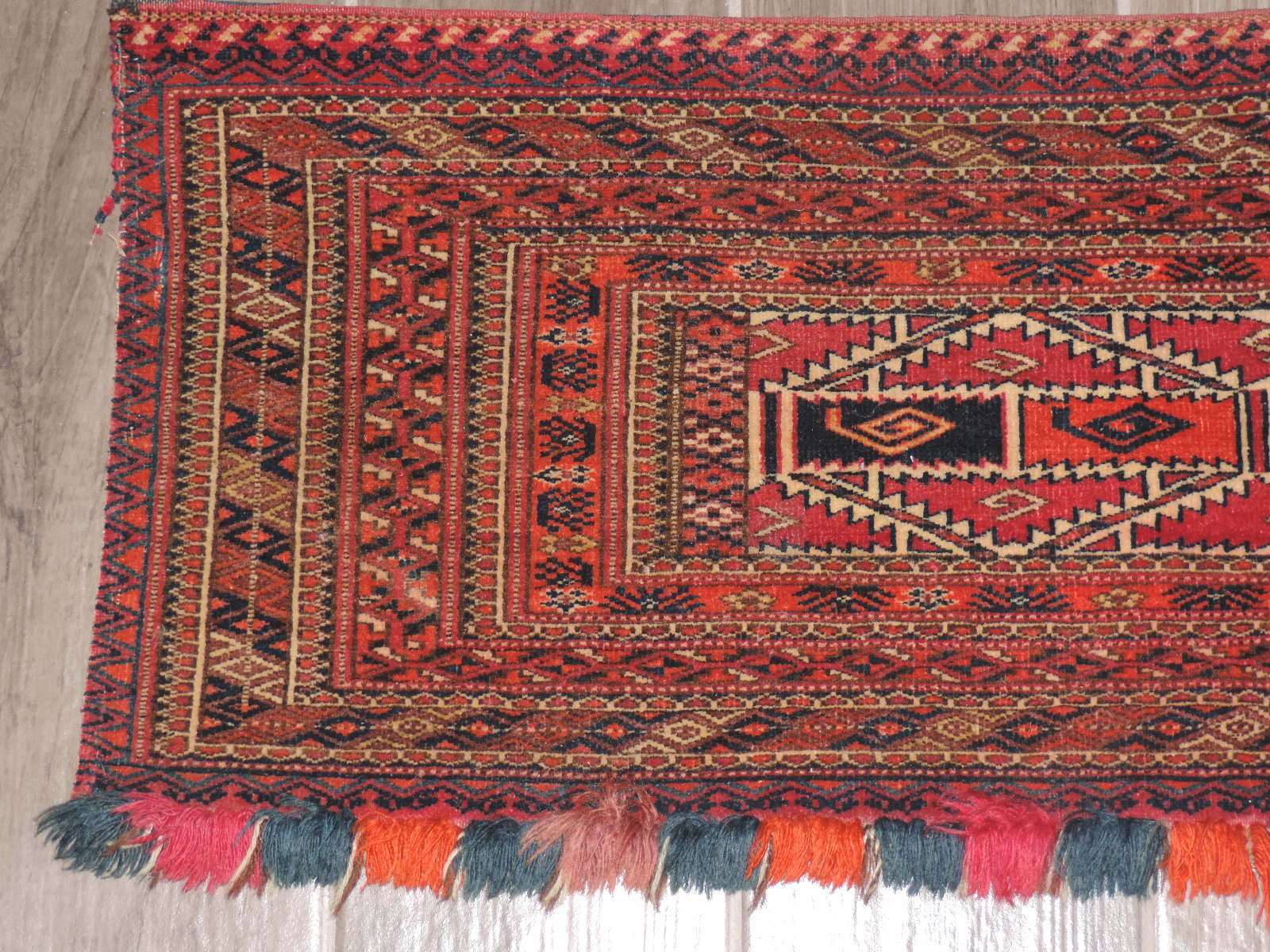 14" x 36" Antique Tekke Turkoman Wool Yamud Chuval gallery